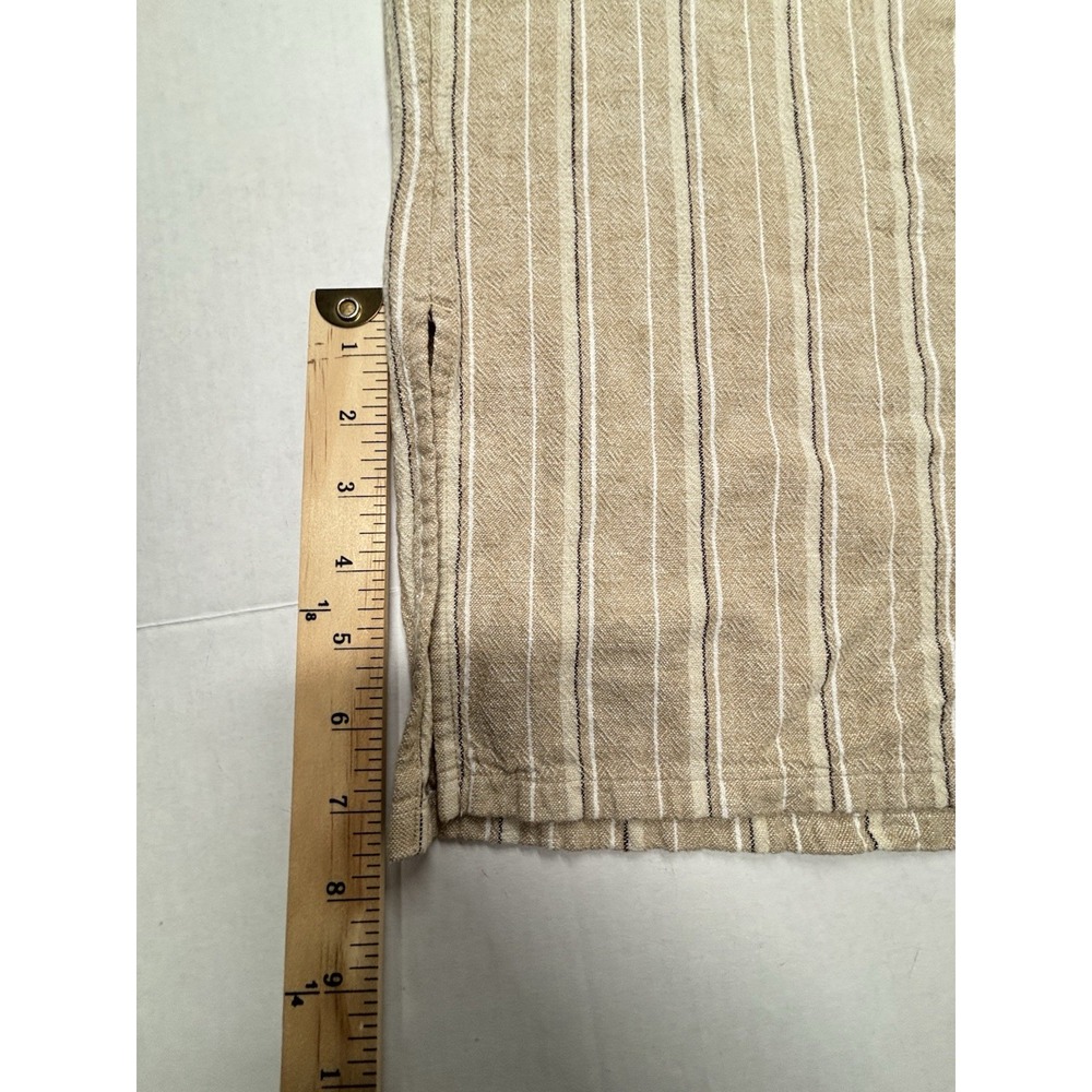 J. Jill Cropped Capri Linen Blend Pants Womens Petite M Pockets Elastic Slit Tan - Picture 7 of 11